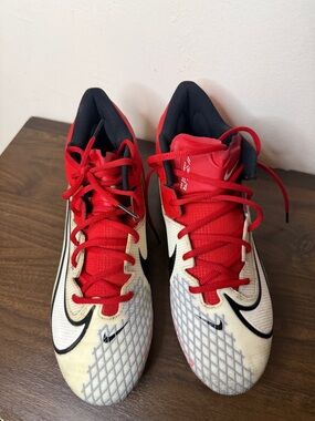 Nike Vapor Edge Elite 360 Football Cleats - Red/White "Grid"